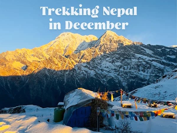 Mardi Himal Trail covered in snow in December