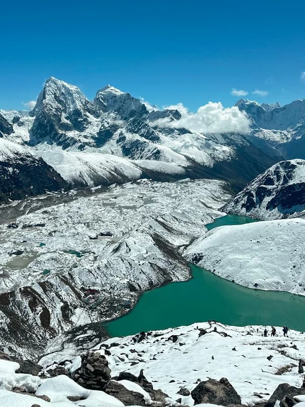 View of Gokyo Lake and surrounding peaks from Gokyo Ri