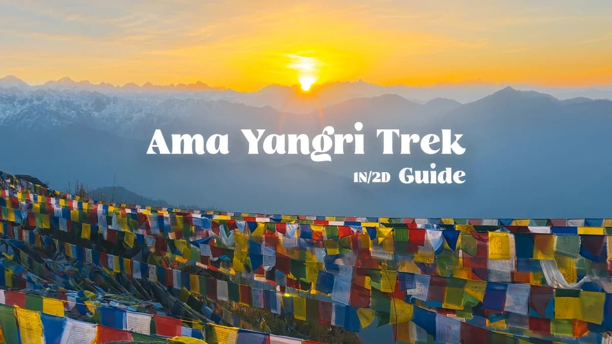 Scenic Ama Yangri trek route in Helambu with forest trail, village, and mountain panorama