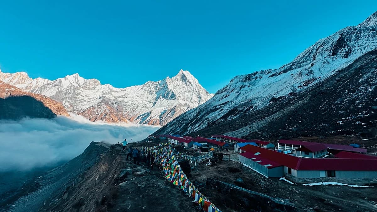 View of Mount. Fishtail from Annapurna Base Camp