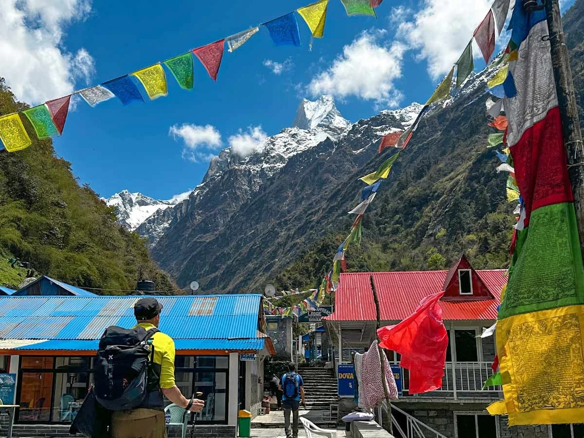 Beautiful view of Mt. Fishtail from Dovan: En-route Annapurna Base Camp
