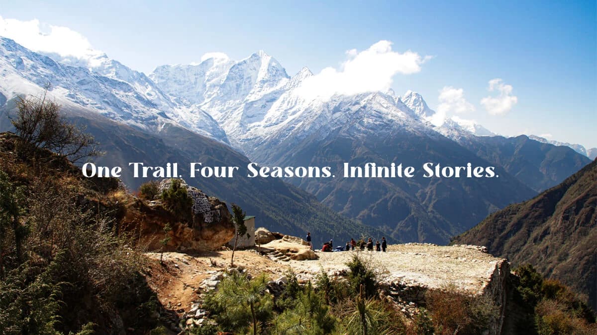 Everest Base Camp Trek: Helipads near Namche and Snowy Peaks on the Background