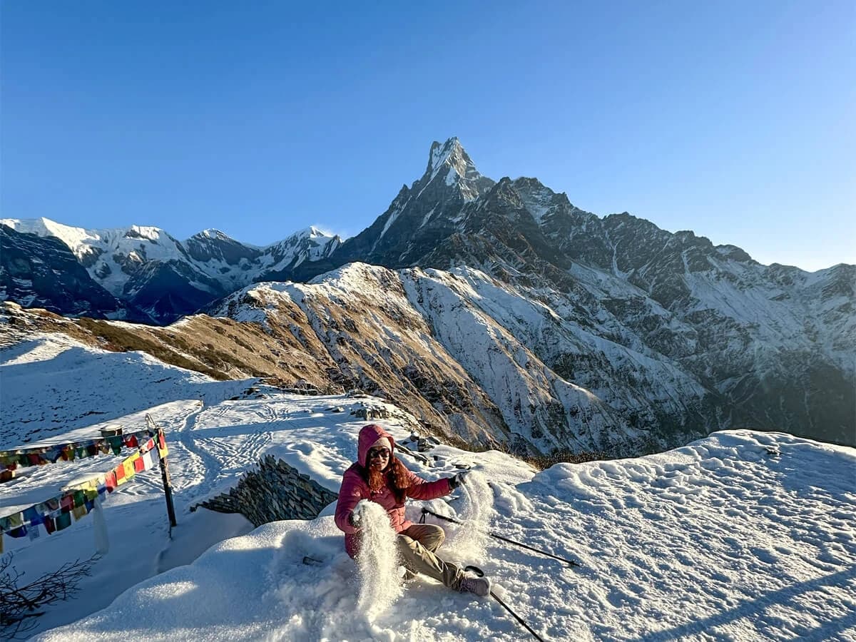 Person enjoying snow at Mardi View Point