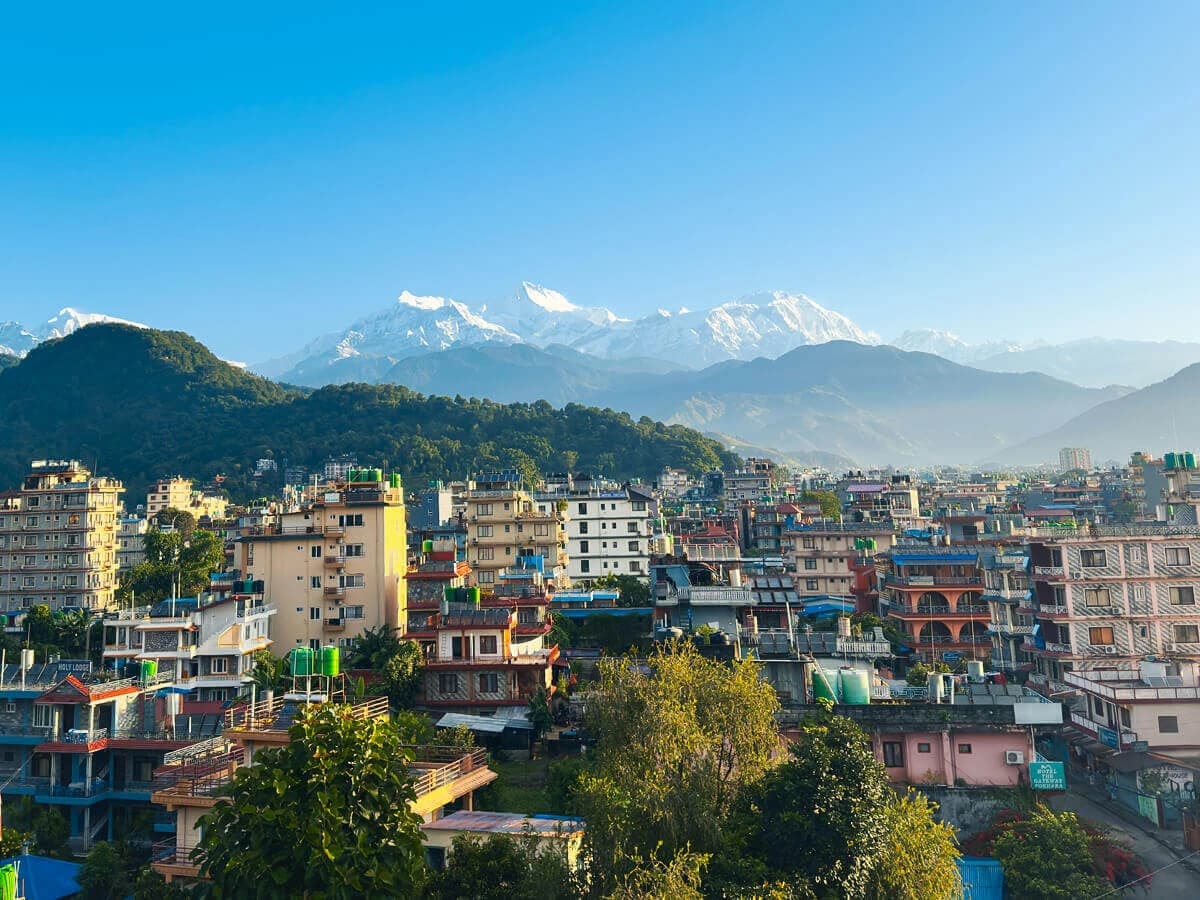 Beautiful view of mountain range from Pokhara