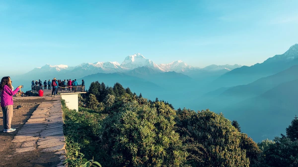 View of Annapurna and Dhaulagiri mountain range from Poonhill