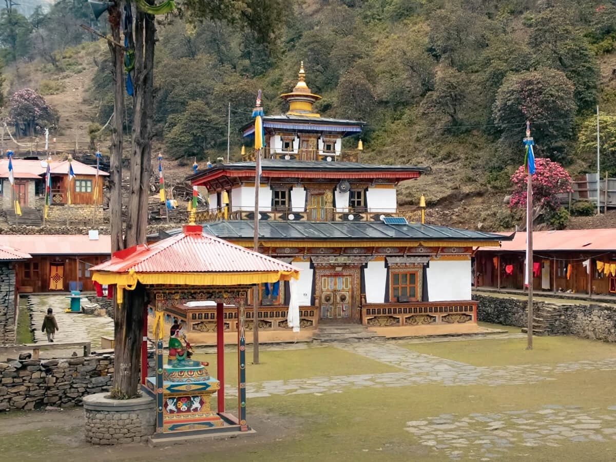 Monastery on Tsum Valley Trek