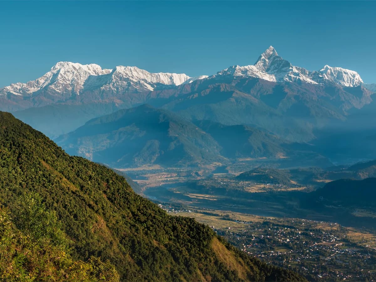 View of Annapurna Mountain Range from Sarangkot, Pokhara