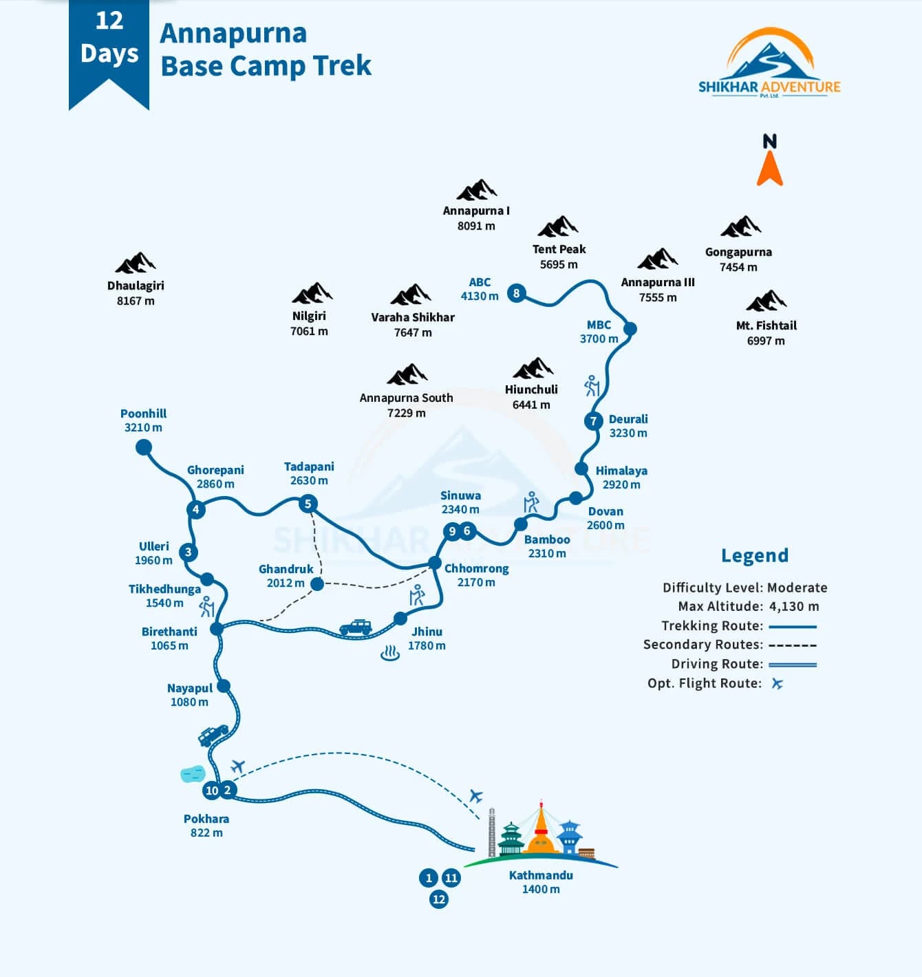 Annapurna Base Camp Trek Map