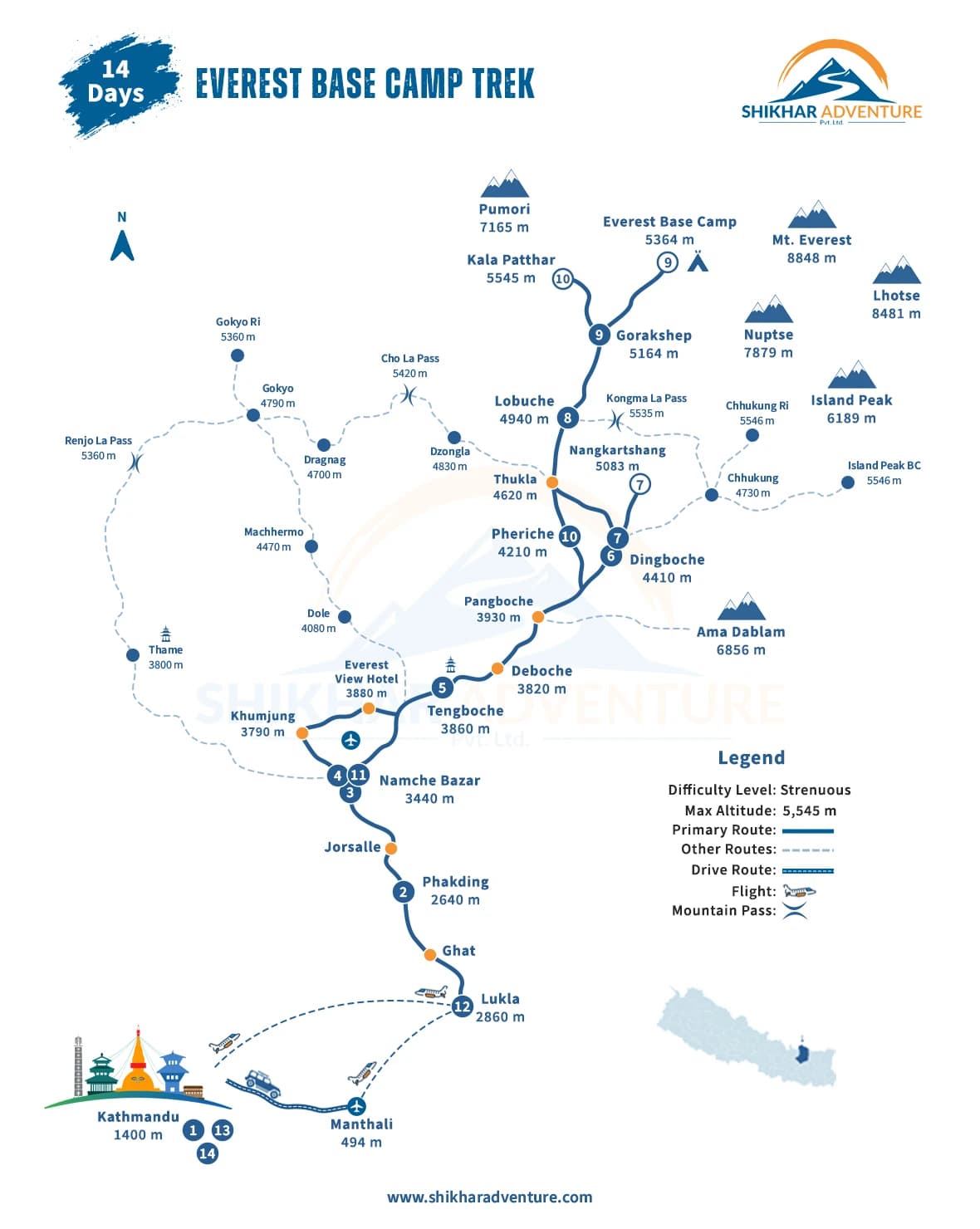 Best Everest Base Camp Trek Map