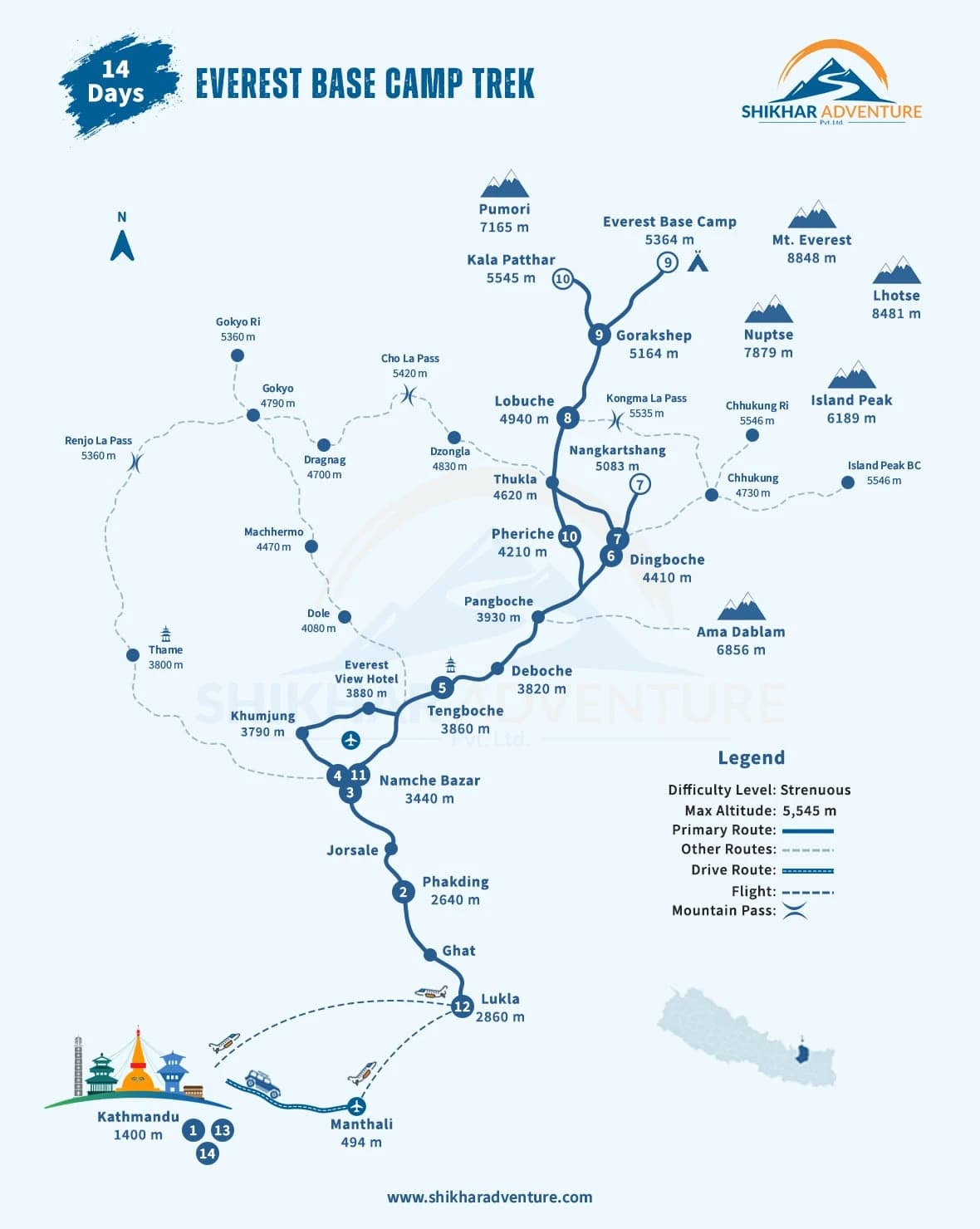 Best Everest Base Camp Trek Map